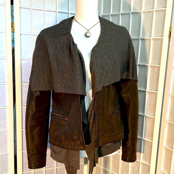 HEI HEI Anthropologie faux brown leather jacket size small. - Picture 3 of 11